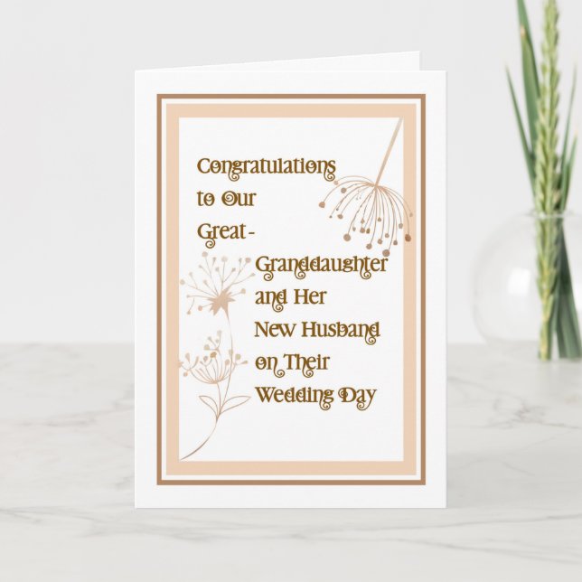 Excelente De Cartão De Casamento Vovô E Novo Marid (Frente)