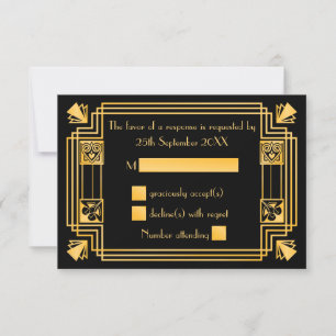 Excelente Gatsby 1920 Art Deco Wedding RSVP
