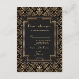 Excelente Gatsby 1920 RSVP de Casamento Gam Roarin