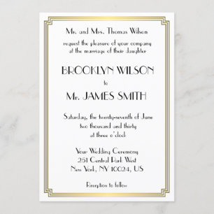 Excelente Gatsby Art Deco Convites de casamento br