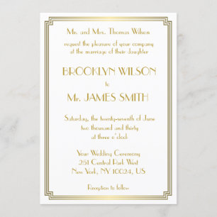 Excelente Gatsby Art Deco Convites de casamento br
