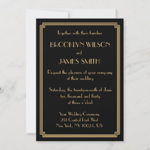 Excelente Gatsby Art Deco Convites de casamento Do