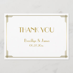 Excelente Gatsby Dourado Art Deco Cartões de agrad