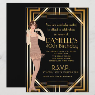 Excelente Gatsby Inspirou Art Deco Convite de Aniv