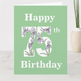 Excelente Grande Cartão de 75º Aniversário