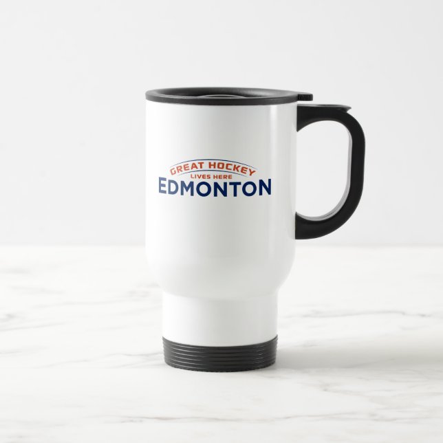 Excelente Hockey Edmonton White Caneca de viagem (Direita)