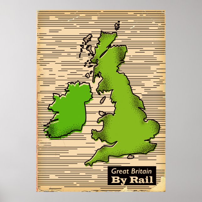 Excelente-Reino Unido Por poster de viagens Ferrov (Frente)