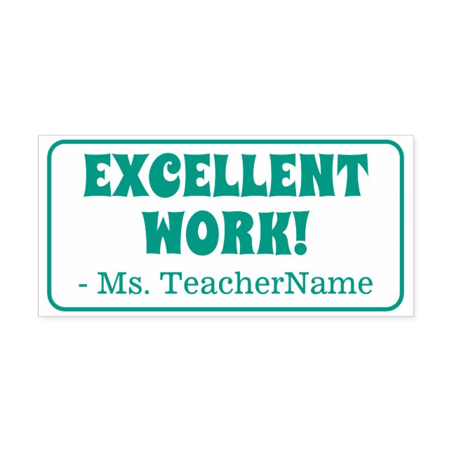 EXCELENTE TRABALHO! Carimbo de borracha de reconhe (Design)