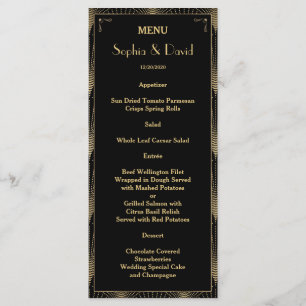 Excelente Vintage Art Deco Gatsby Wedding Menu