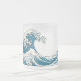 Excelente Wave fosco caneca de vidro - azul claro