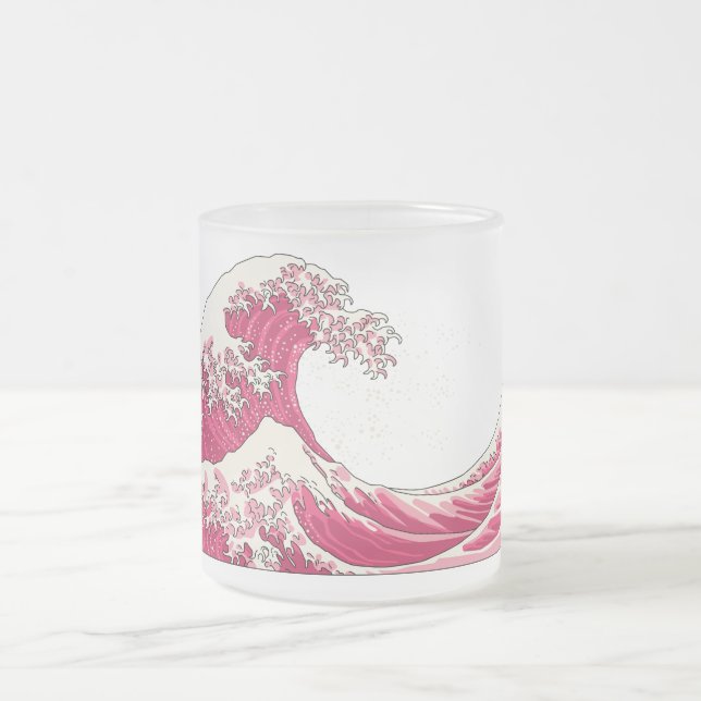 Excelente Wave fosco caneca de vidro - rosa (Centro)