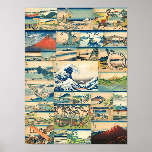 Excelente Wave Hokusai Monte Fuji Impressões Japon (Frente)