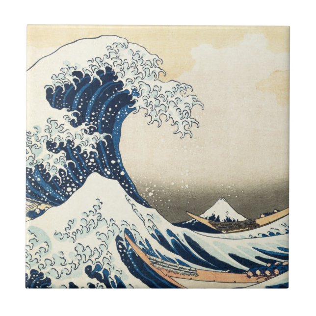Excelente Wave Off Kanagawa por Hokusai Art Japonê (Frente)
