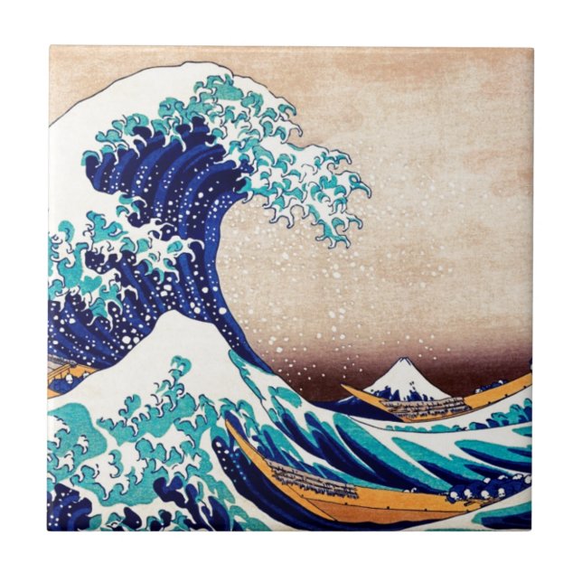 Excelente Wave Off Kanagawa Vintage Impressão Art  (Frente)