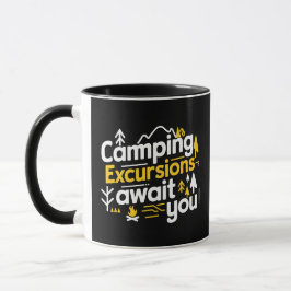 Excursões de acampamento esperam vocês, caneca pre