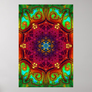 Excursões psicodélicas Mandala Art Poster