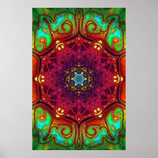 Excursões psicodélicas Mandala Art Poster (Frente)