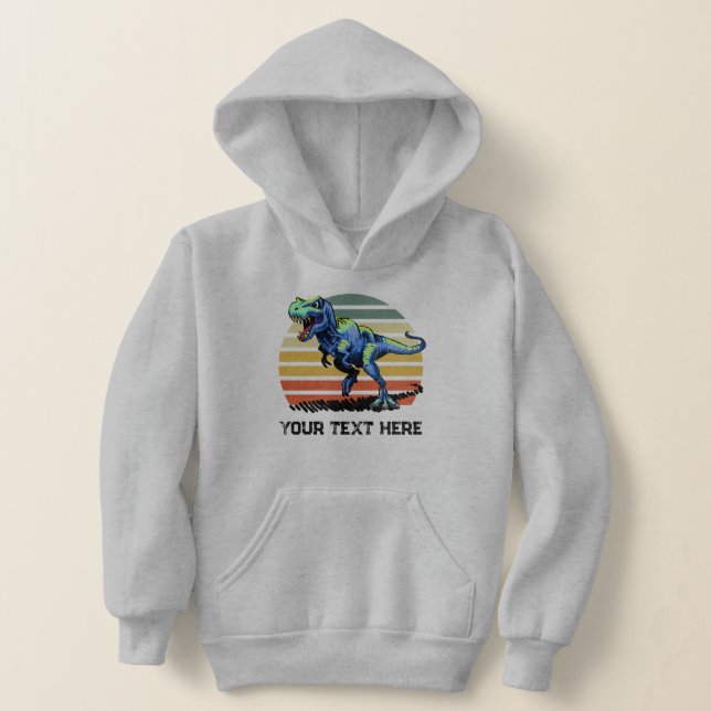 Executando o T-Rex Custom Text Kids Pullover Hoodi (Postura )