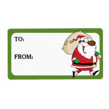 Executando Papais noeis Pretos Etiqueta de Present