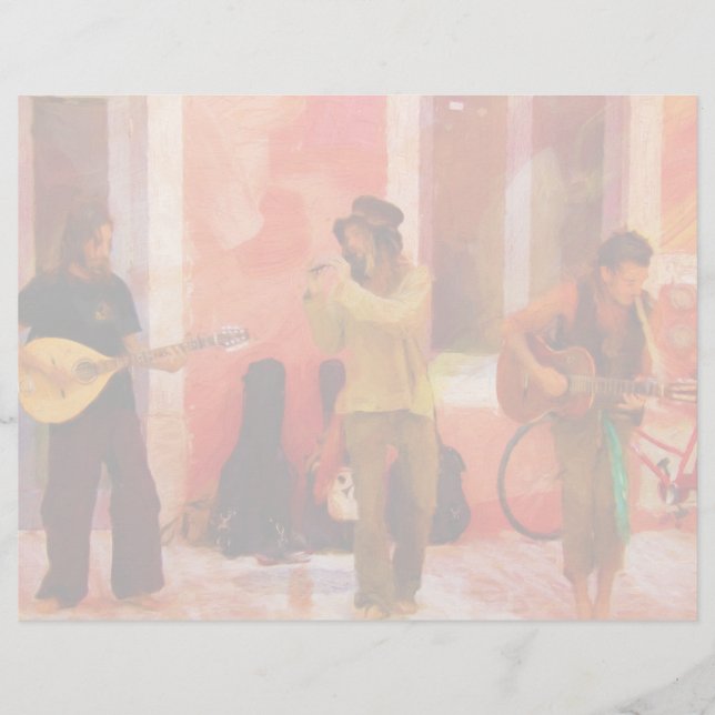 Executantes De Rua Jogando Instrumentos Juntos (Frente)