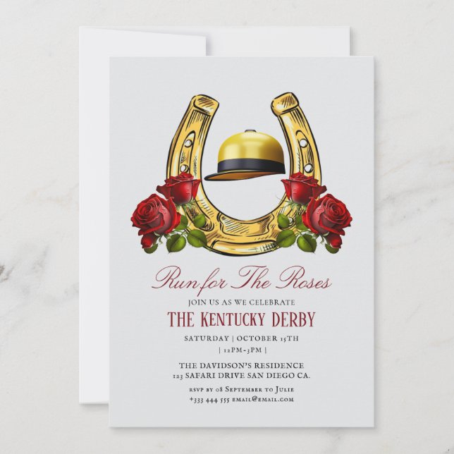 executar para o Convite de festas Derby de rosas (Frente)