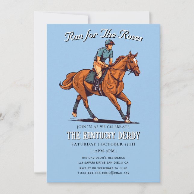 executar para o Convite de festas Derby de rosas (Frente)