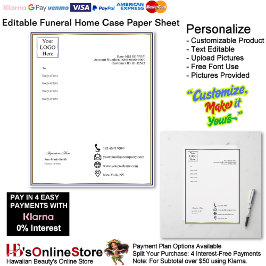 Executive Navy Gold Funeral Home Case Paper Sheet