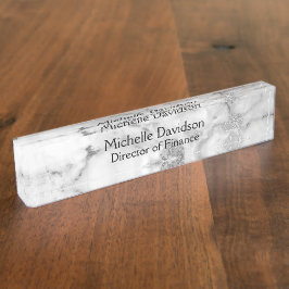 Executivo de Marble Branco e Prateado