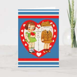 Exemplar de cartão de Namorados WWII do Exército d