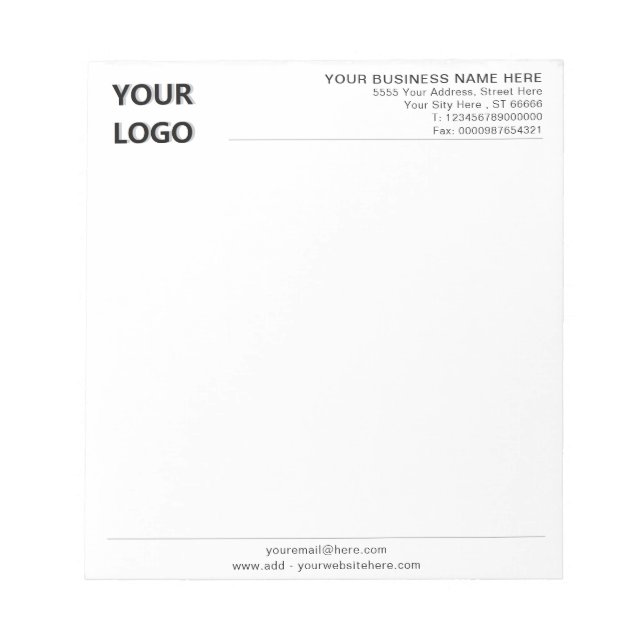 Exemplo de Bloco de Notas Personalizado com Logoti (Frente)