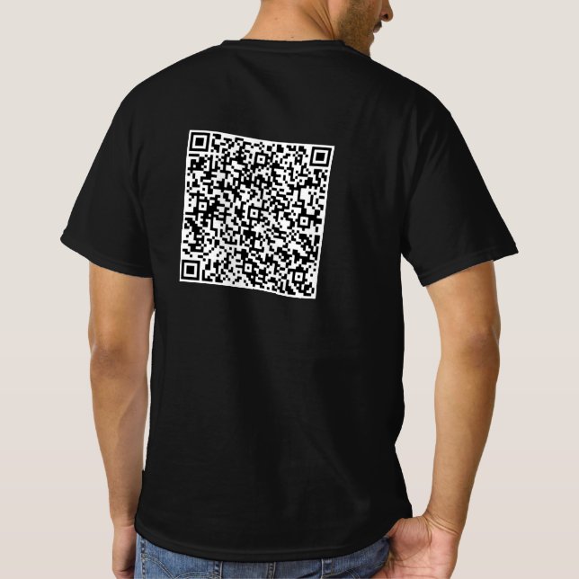 Exemplo de Camiseta com Código QR Personalizado (Verso)