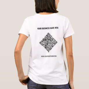 Exemplo de Camiseta de Negócios com Código QR e Te
