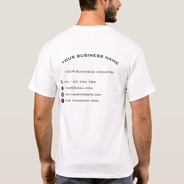 Exemplo de Camiseta de Negócios Personalizada com  (Verso)