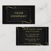 Exemplo de Cartão de visita Dourado a design