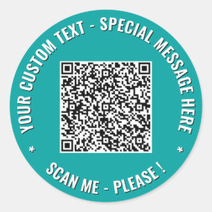 Exemplo de Código QR e Adesivos de Texto Personali