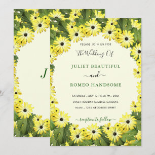 Exemplo de Convite de Casamento Framed Leaves Flov