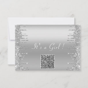 Exemplo de Convite de Chá de fraldas de Glitter de