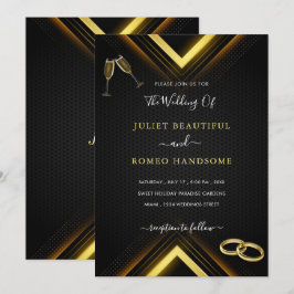 Exemplo de Convite para Casamento Dourado Design B