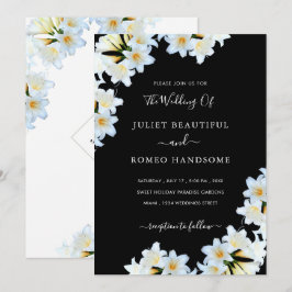 Exemplo de Convite para Casamento Negro de Lírios