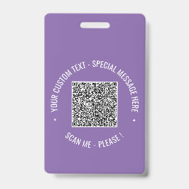 Exemplo de Crachá de Código QR com Texto Personali