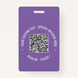 Exemplo de Crachá de Código QR com Texto Personali