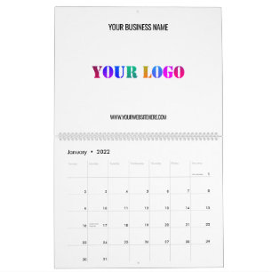 Exemplo de logotipo e calendário comercial de text