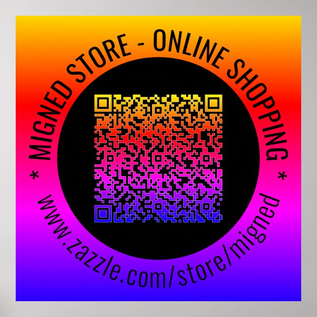 Exemplo de Posters de Código QR com Texto Personal (Frente)