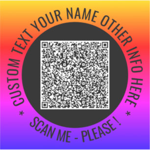 Exemplo do adesivo de código QR com texto personal