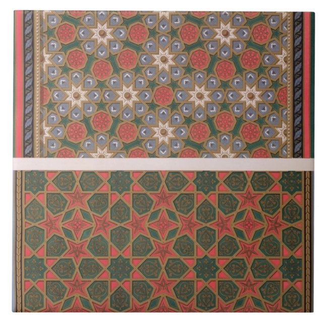 Exemplos de decorações do teto, 'da arte árabe (Frente)