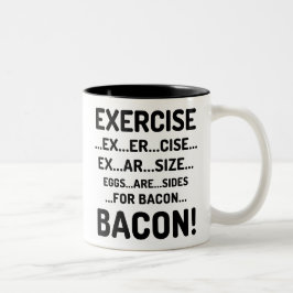Exercício engraçado para canecas do bacon