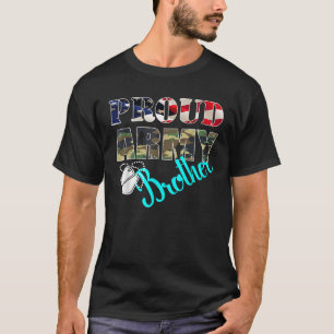 Exército Orgânico Irmão Bandeira Americana Camisa 