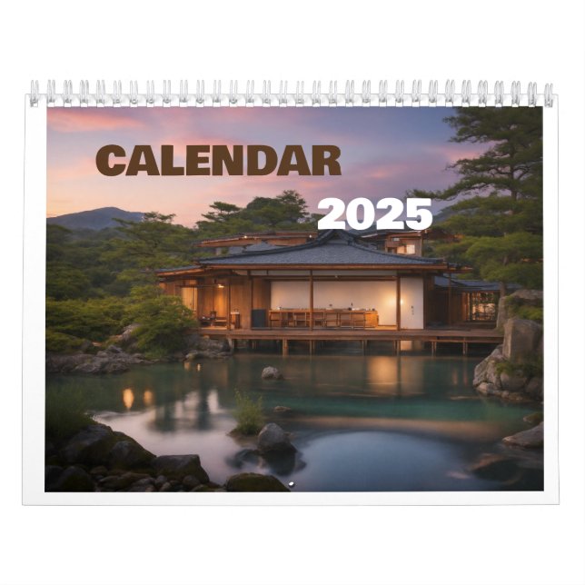 Exibição da natureza do calendário de desktop 2025 (Capa)