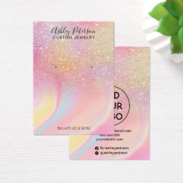 Exibição de brincos de joias arco-íris com brilho