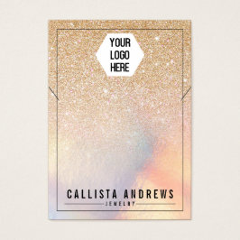 Exibição de Colar do Logotipo Iridescente Glitter